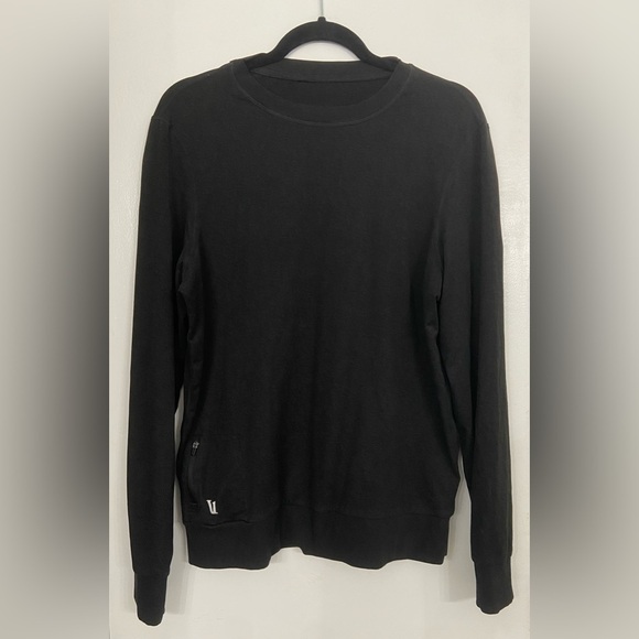 Vuori Ponto Performance Crew Neck Long Sleeve Sweater Black Heather Size Medium - Picture 3 of 5